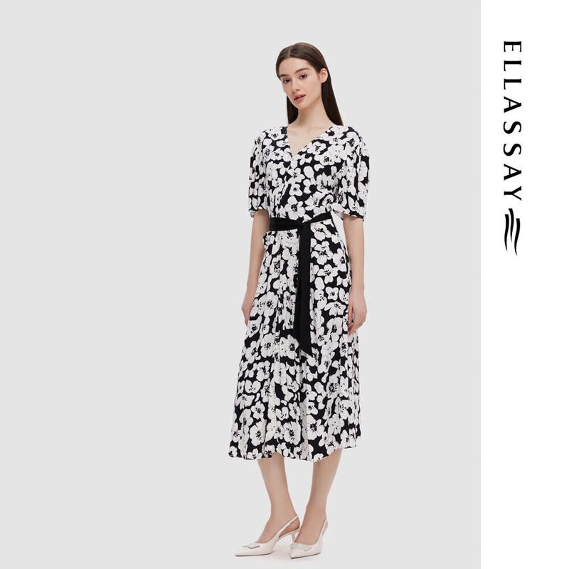 ELLASSAY Women's Waist-Cinching Slimming Floral Dress