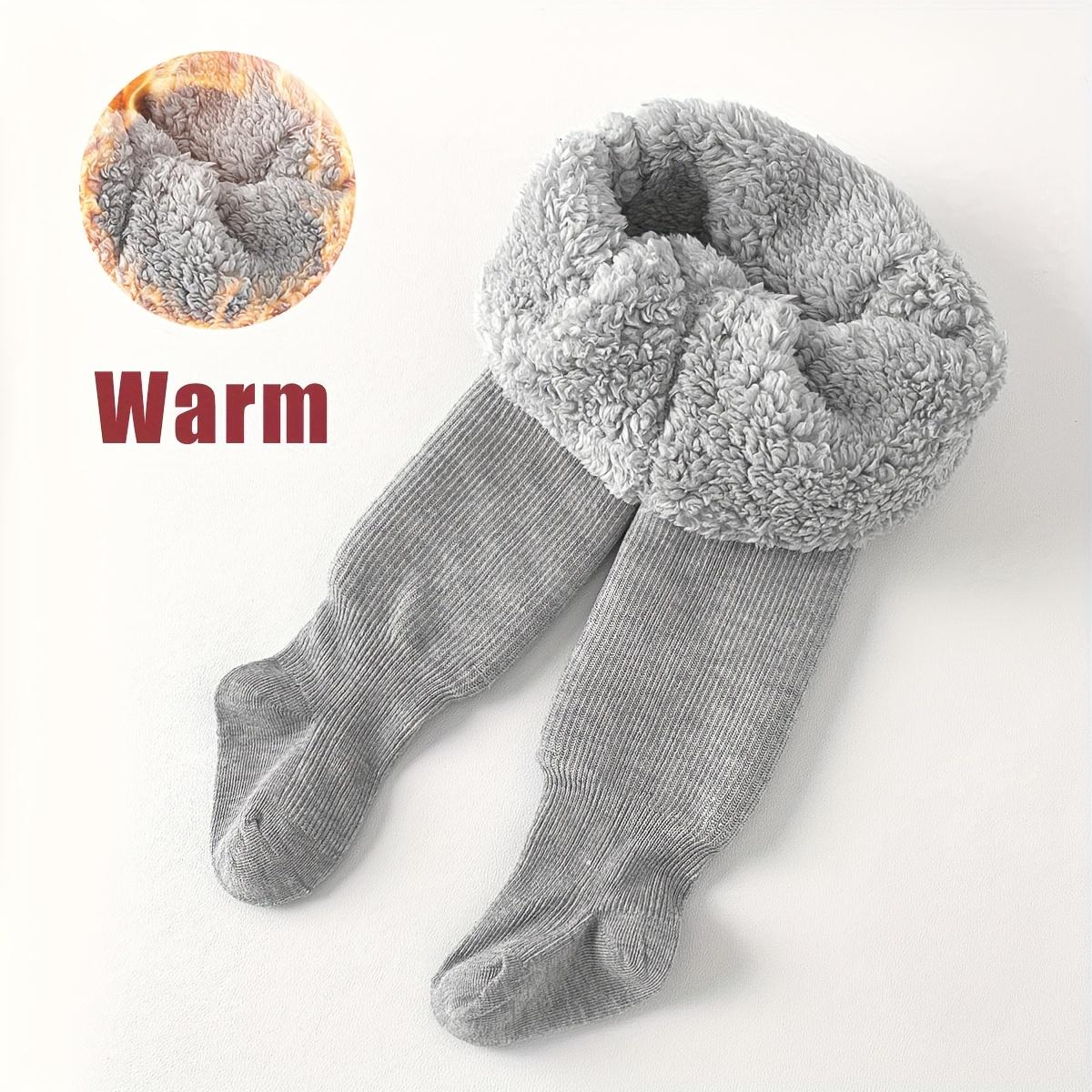 

Зимние детские леггинсы с подкладкой из флиса в полоску для младенцев и девочек, толстые теплые хлопковые колготки для малышей, сохраняющие тепло S серый