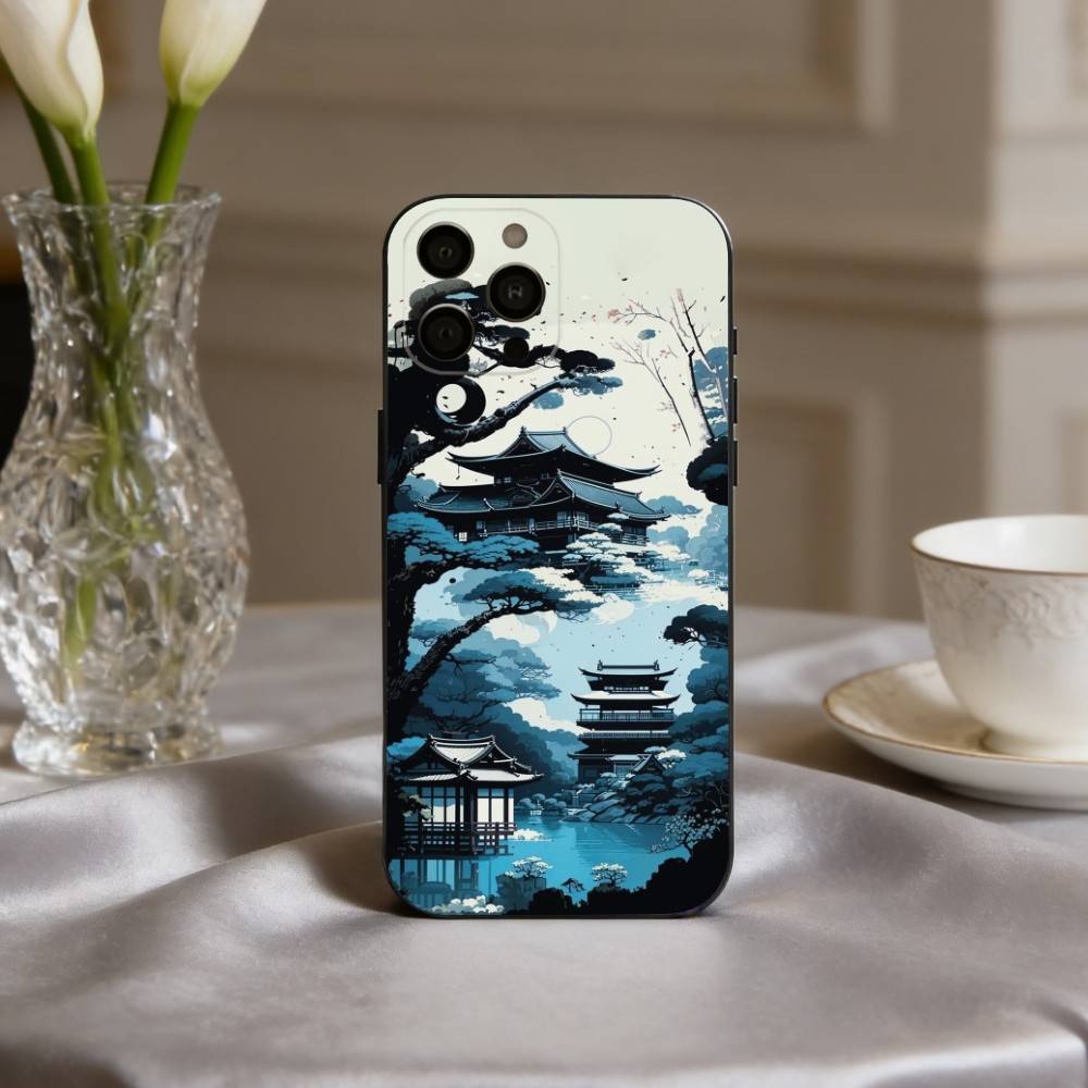 C-Chinese-E l-landscape-E Phone Case For iPhone 17pro, 16,15,14,13,12,11 X XR Plus,Others Soft Black Cover