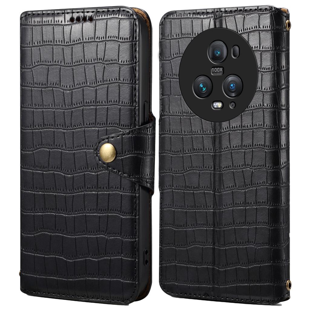 Etui skórzane dla Honor Magic5 Pro Tekstura krokodyla Stojak Pokrowiec na telefon komórkowy