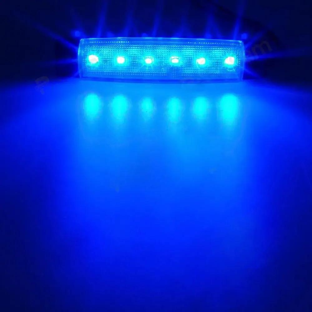 Car External Lights LED 12V/24V 6 SMD LED Auto Cars Bus Truck Lorry Side Marker Indicator Light Low Trailer Rear Warning Lamp 24V синий
