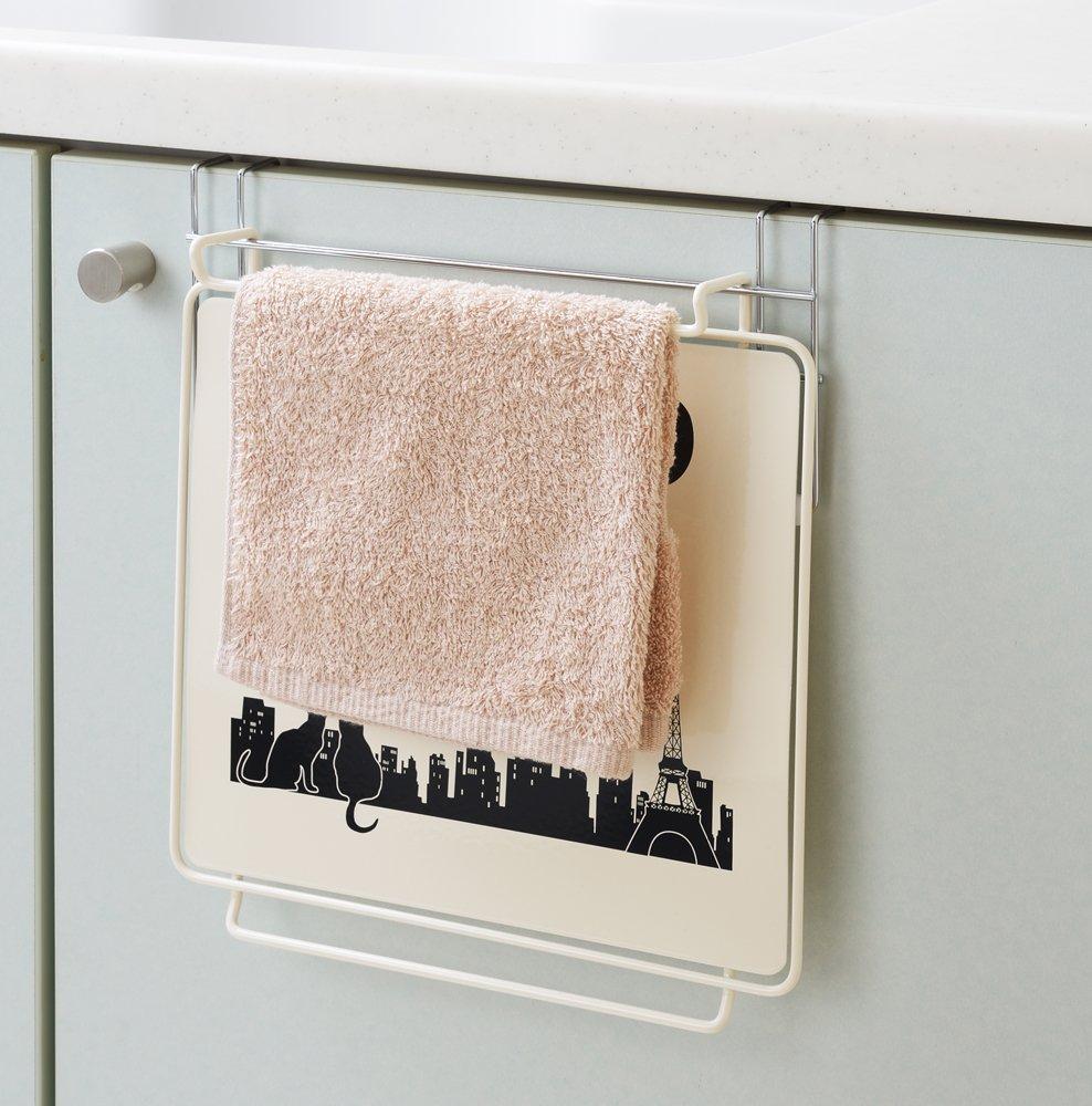 Yoshikawa Kuroneko Kitchen White Folding Storage Sink with Easy-to-Use Table, Made In Japan, 1305506