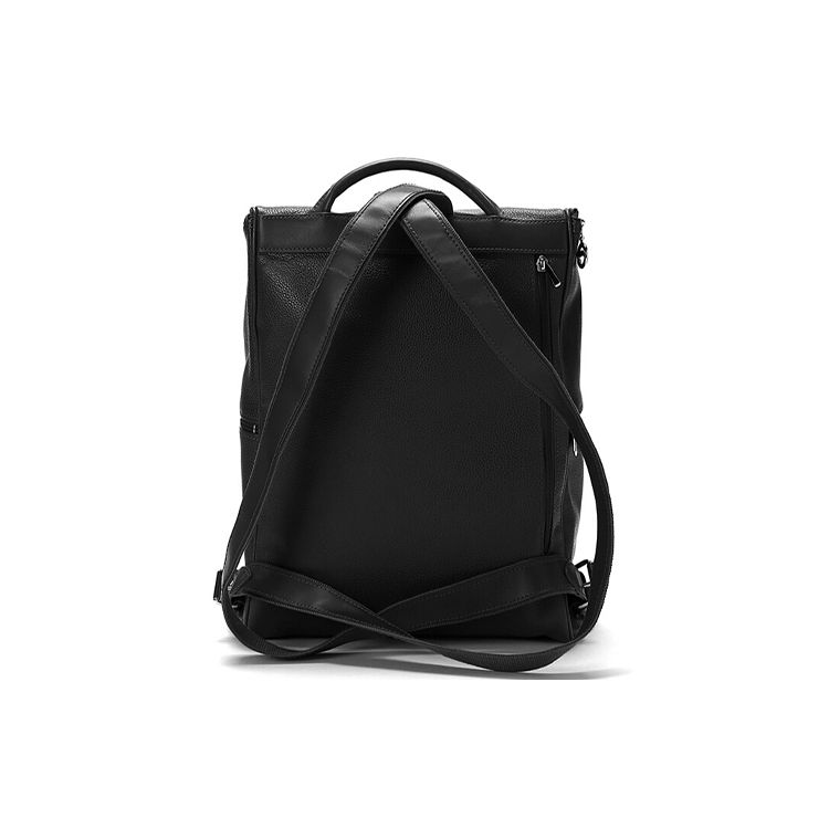 Longchamp Le Foulonné Solid Color Zipper Leather Backpack Medium Men backpack Black 1617021047
