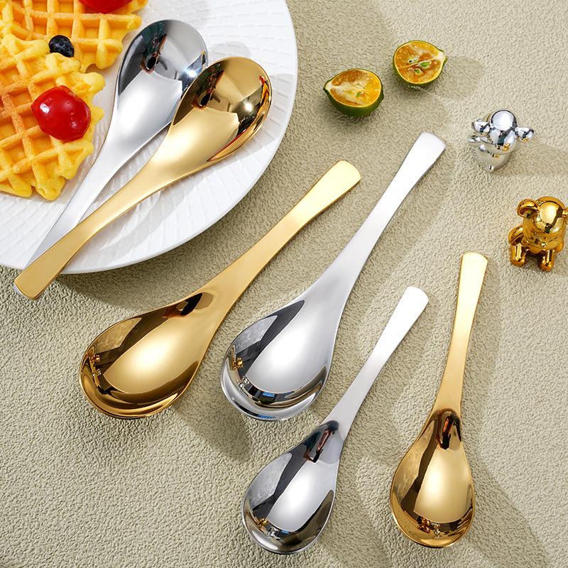 304 Stainless Steel Thickened Household Soup Spoon with High Aesthetic Value for Children's Spoons and Desserts
