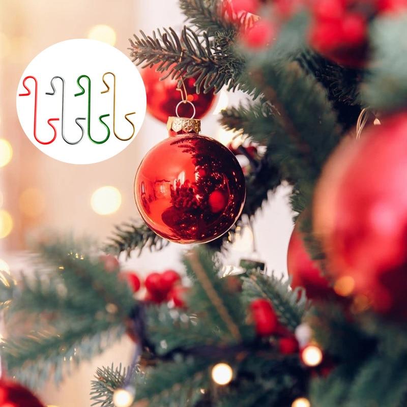 100 Stück Weihnachtsornament Metall S-förmige Haken Halter Weihnachtsbaum Kugel Anhänger Hängedekoration für Zuhause Navidad Neujahr