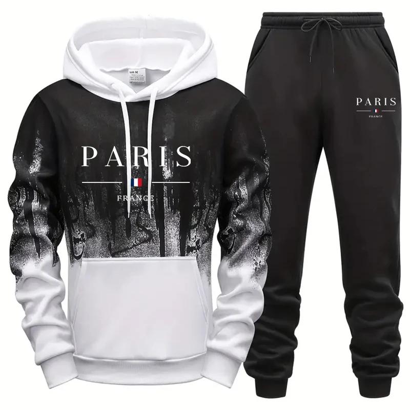 Tägliche Freizeitmode Herren Trainingsanzug Jogging Herren Vielseitige Einteilige Sweatshirts Sweatpants Komfort Sport Einfaches Hoodie-Set