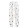 Pantaloni da pigiama caldi casual in pile termico da donna con tasche