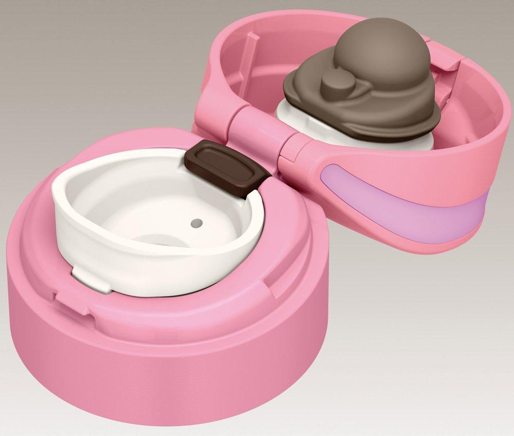 Thermos Water Bottle Vacuum Insulated Mobile Mug Open Pink P [One-Touch Type] 0.35L JNS-350
