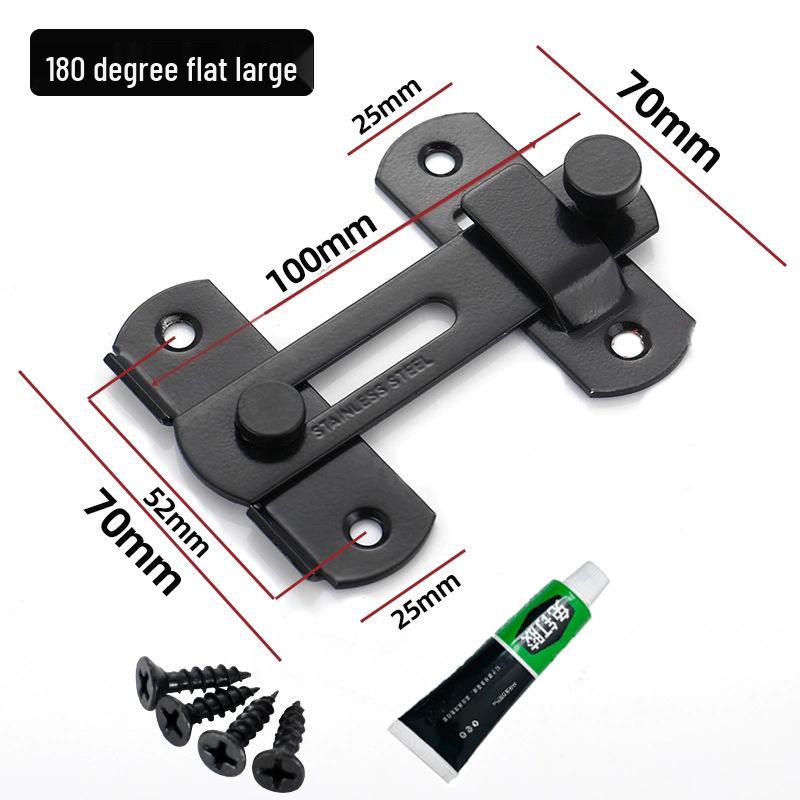 Stainless Steel 90° Right Angle Door Latch: Anti-Theft Sliding Bolt Lock