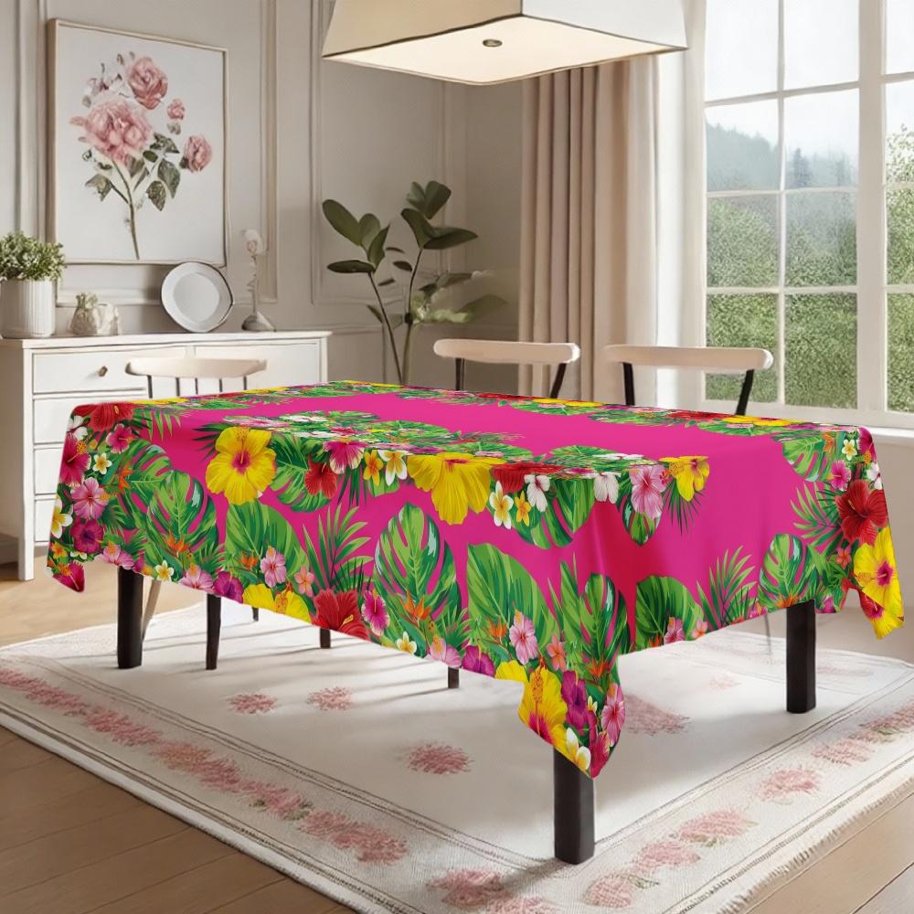 Tropisch Bloemen Rechthoekig Tafelkleed voor Tafeldecoratie Keuken Eetkamer Waterdicht Herbruikbaar Tafelkleed voor Tafel Feest Picknick