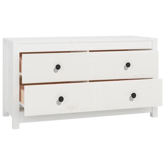 821775 vidaXL Armoire latérale Blanc 100x40x54 cm Bois de pin massif