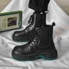 Martin boots men's 2025 new spring high-top British wind locomotive leather boots men's thick-soled heightening black tooling boots