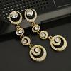 Stud Earrings Circle Dangle Dazzling Rhinestone Women Long Drop Ear Studs Jewelry for Wedding