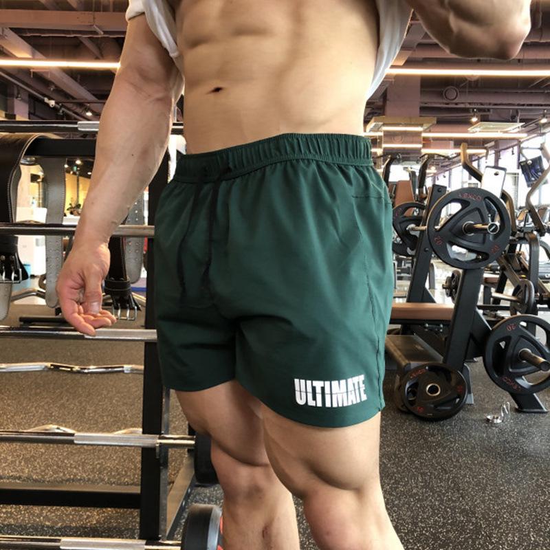 

Men s Quick-Dry 3/4 Fitness Shorts - Breathable & Elastic for Trendy Muscle Training L зелёный