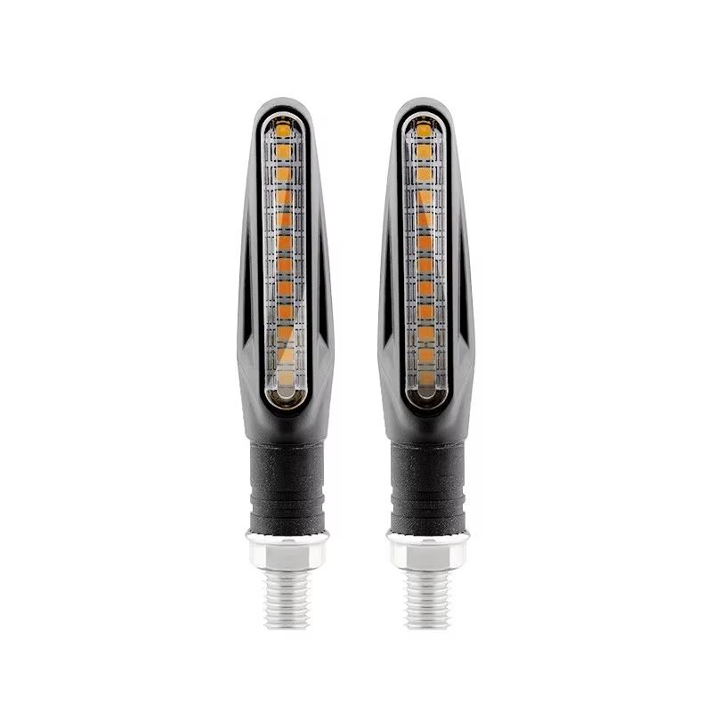 2/4PCS Motorcycle LED Turn Signal Light Universal DRL Amber Flowing Blinker Indicator Motorcycle Flashing Light Tail Lamp 2PCS