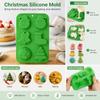 Silicone Mold Green Christmas 6-Cavity Santa Tree Stocking Bell Ball for DIY Cake Mousse Baking Holiday Desserts