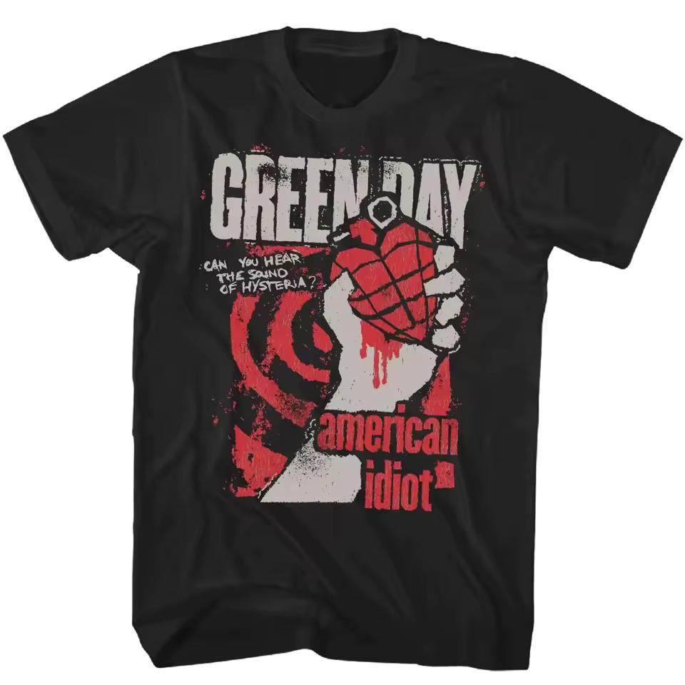 Green Day American Idiot Hysteria Футболка Чоловіча Рок Музика Класична Футболка Гурту З Коротким Рукавом Жіноча Мода Вуличний Топ