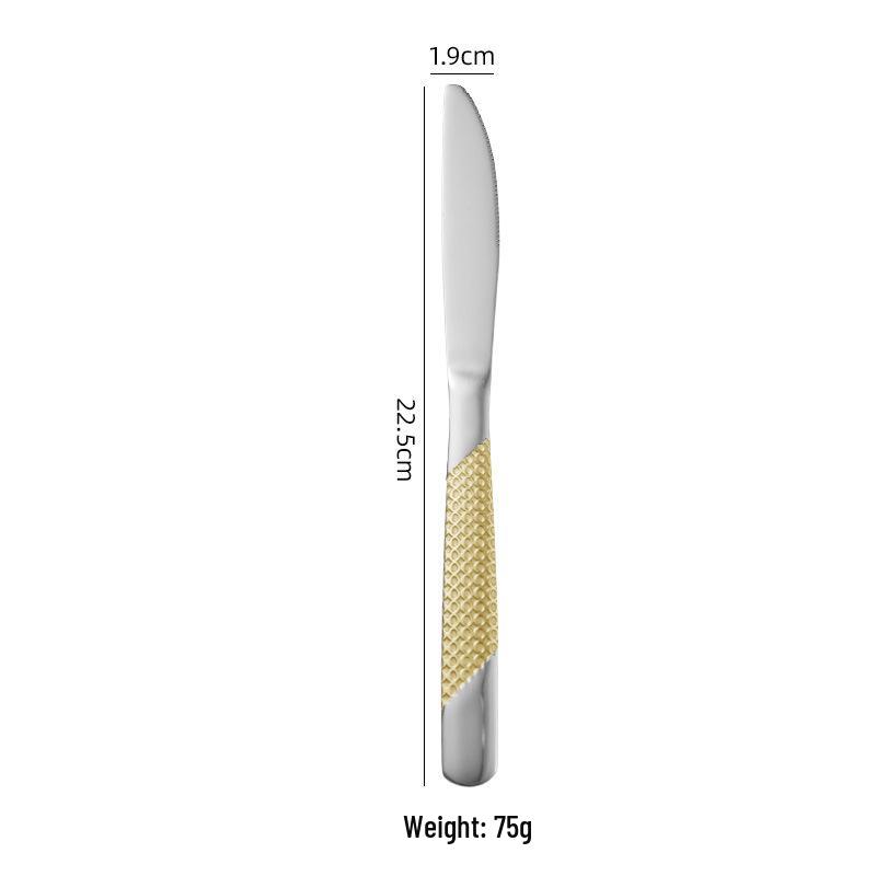 Star Diamond Stainless Steel Cutlery Set: High-end Steak Knife, Fork, Spoon, Tea Spoon, Tea Fork for Western Cuisine