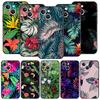 Vintage Banana Leaf Flower Luxury Phone Case For iPhone 13 15 14 12 Mini 11 Pro MAX XR X SE XS 7 8 Plus Silicone Black Cover