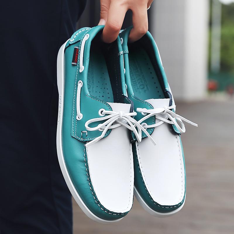 Casual Loafers Shoes Outdoor Leather Sneakers Shoes Classic Mens Leather Summer Trendy Designer Loafers Versatile Commute Shoes