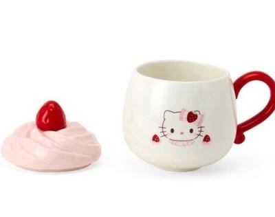 Roztomilý Sanrio Japonsko Hello Kitty jahodový šlehaný dort hrnek Od