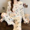 Cute High-Value Polka Dot Doll Collar Pajamas Women'S Cloud Cotton Long-Sleeved Student Loungewear Set