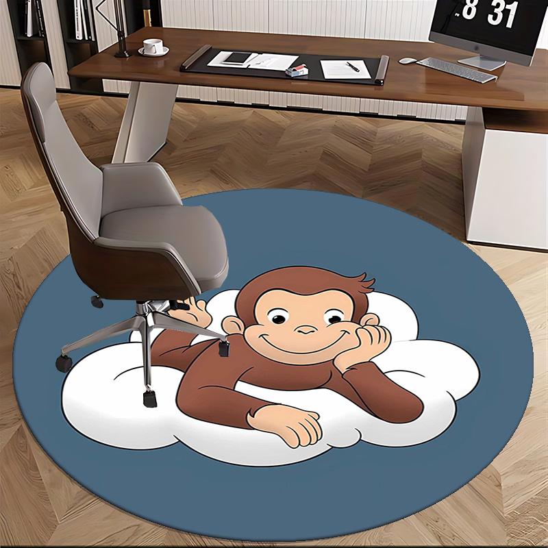 Curious George,Cloud Chair mat Round Rug Office carpet, Non slip, Suitable for Living Rooms, Bedrooms decor.1205150a