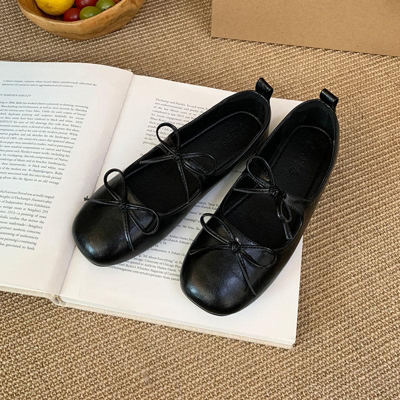 

Fashion Fashion Butterfly-Knot Women Flats Slip On Shoes Female Square Toe Footwear Soft Shallow Ladies Mary Janes Flats Shoes new 35 чёрный