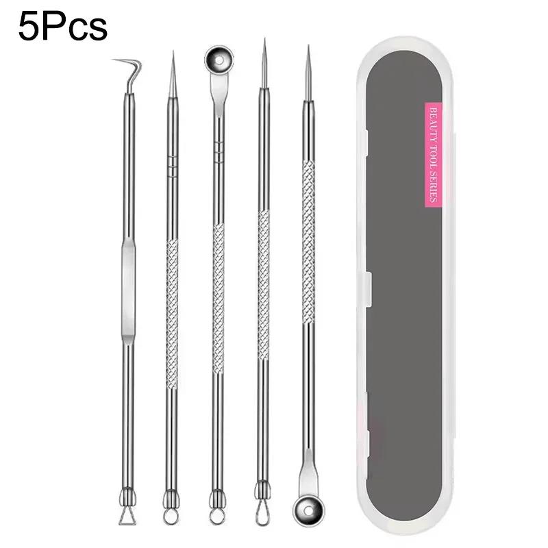 4-11Pcs Ingrown Hair Tweezers Acne Blackhead Removal Needles Black Dots Cleaner Deep Cleansing Pore Cleaner Face Skin Care Tools 3