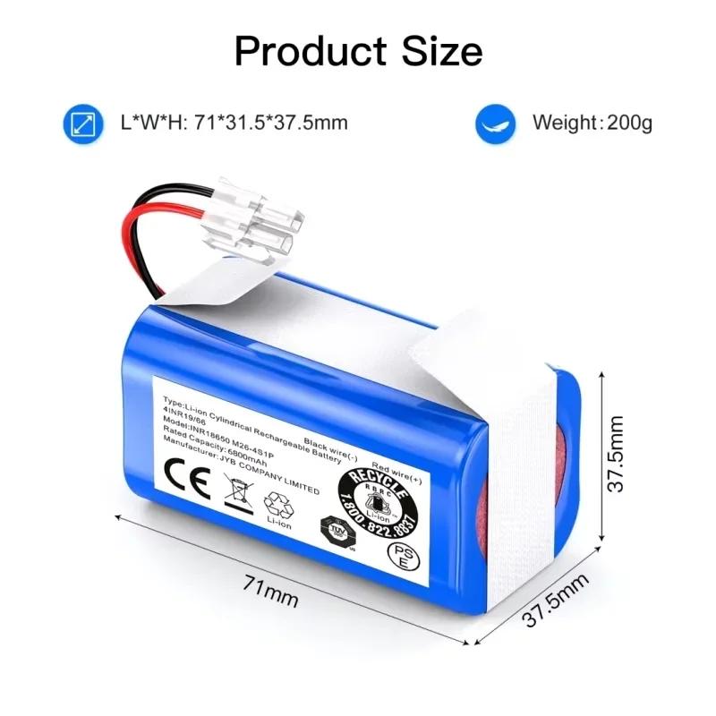 Original 14.8V 2600mAh 3500mAh Lithium Battery for ILIFE A4 A4s V7 A6 V7s Plus Robot Vacuum Cleaner INR18650 M26-4S1P Battery