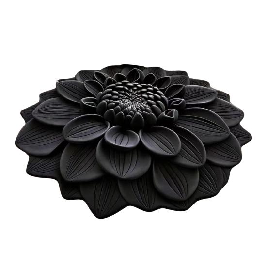 3D Realistic Flower Pattern Absorbent Mat Non-Slip Floral Rug Plush Velvet Floor Mat for Bedroom Kitchen Bathroom Sofa Coffee Table