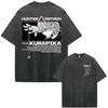 Anime Hunter X Hunter Chrollo Lucilfer Phantom Troupe Vintage Gewaschenes T-Shirt Mode Locker Baumwolle Kurzarm T-Shirt