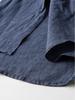 Men's Casual Long Sleeve Cotton Linen Shirt with Turn-Down Collar - Lightweight, Loose Fit for Spring & Autumn.