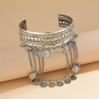 Light Luxury Tassel Open Bangles Niche Creative Design Sense Arm Bracelet Personality Hand Jewelry