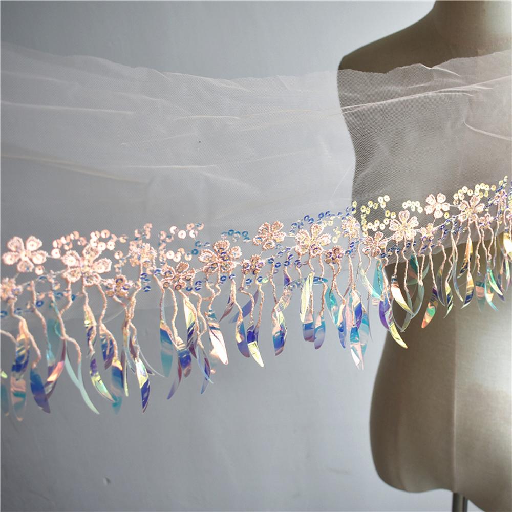 Rochie de mireasă din țesătură din dantelă brodata cu mărgele din frunze de 12 cm, cu lățime de 12 cm