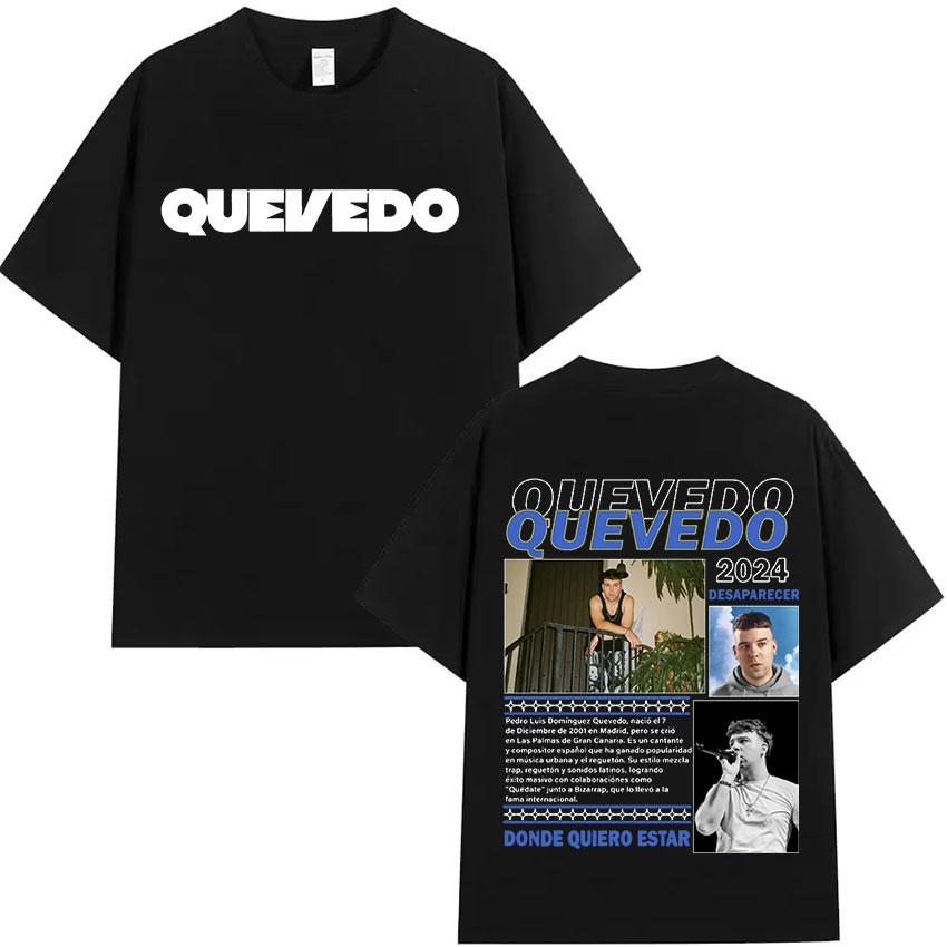 2025 Summer Rapper QUEVEDO Tour 2024 Graphic Mens High Quality Leisure Tshirts Man Retro 100 Pure Cotton Printed Tshirt