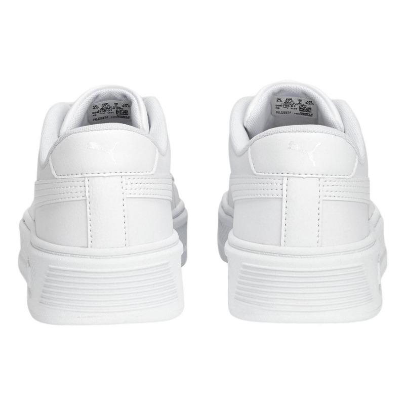 PUMA Platform V3 Women Low Skate Shoes White Silver 390758-01