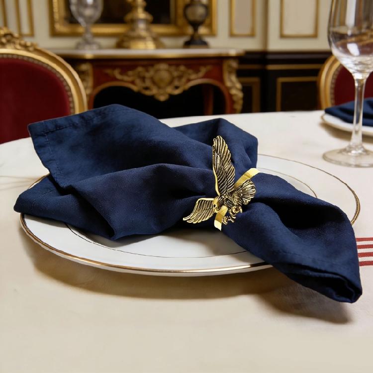 Artistic Hawks Design Metal Napkin Rings Traditional Fashion Napkin Clip Ideal For Wedding Banquets And Family Dinner