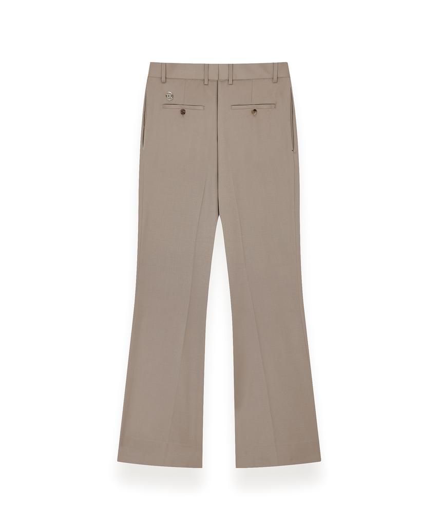 R-4 R-0048 / Elastic Wool Bootcut Trousers(Beige)