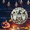 Round Pumpkin Head Art Decoration 2D Wreath Sign Door Decor Hanging Pendant  Garden
