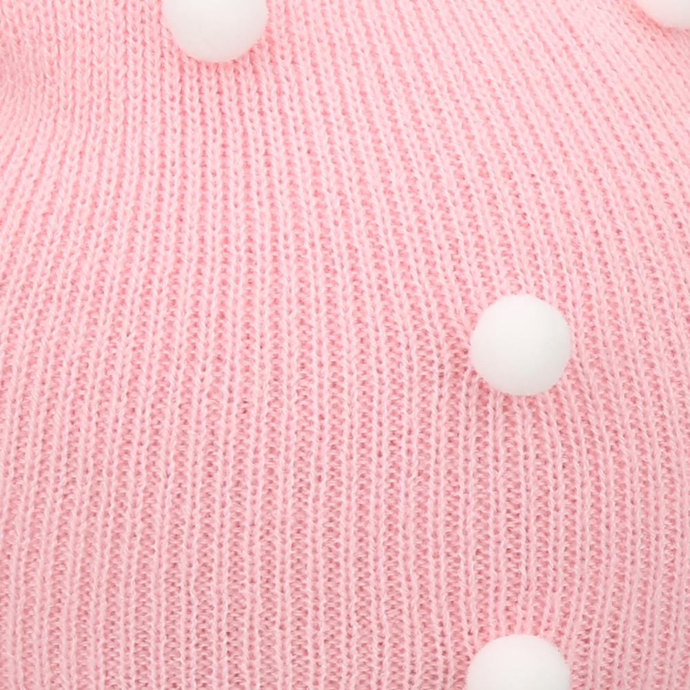 

3pcs Knitted Beanie Winter Autumn Elastic Cute Beanie Hat for Children Kid Infant Baby(Pink Gray White Knitted Beanie)
