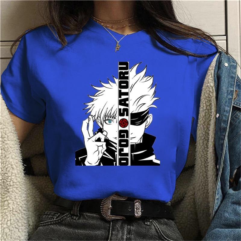 New Satoru Gojo Print T-Shirt Fashion Anime Harajuku Tees Summer Casual Round Neck Comfort T-Shirt