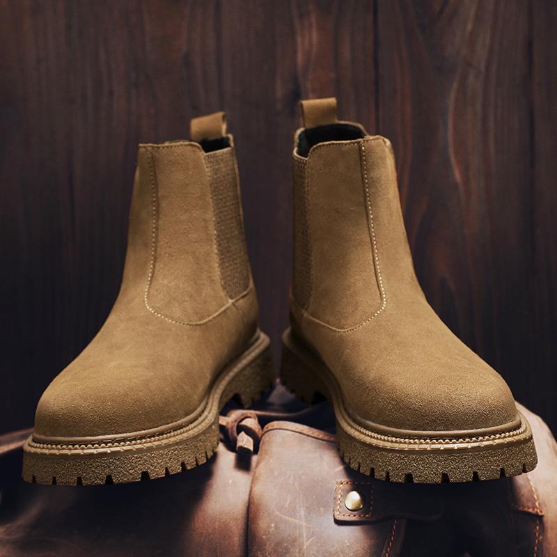 Autumn Winter High-Top Leather Shoes Versatile Men's Ankle Boots  Fashion Business Casual Shoes Comfy Male Formal Chelsea Boots