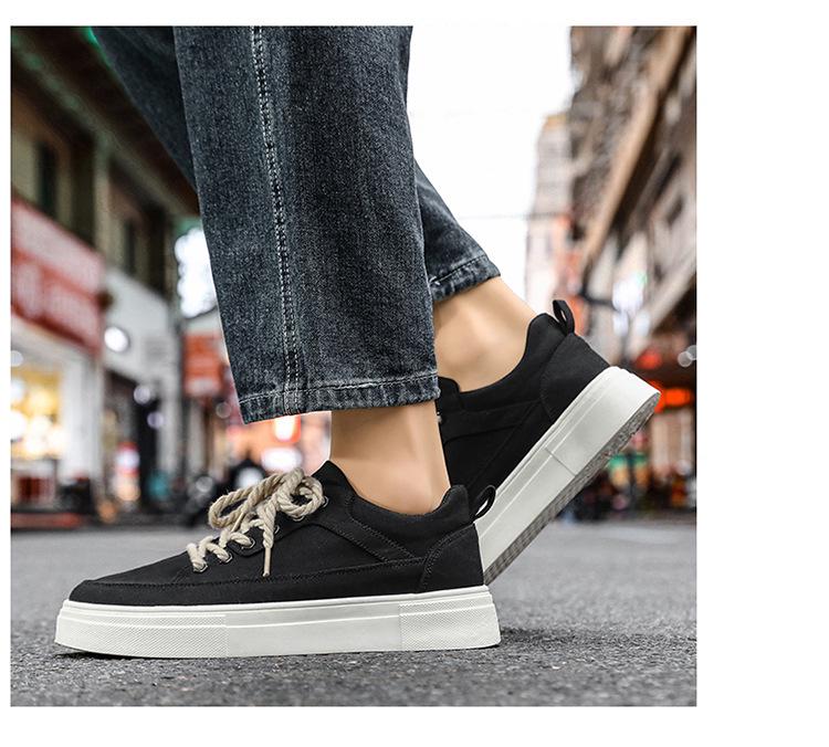 Herren Höhenvergrößernde Atmungsaktive Canvas-Sneaker - Sommer Retro Trend, Vielseitige Schnür-Board-Schuhe