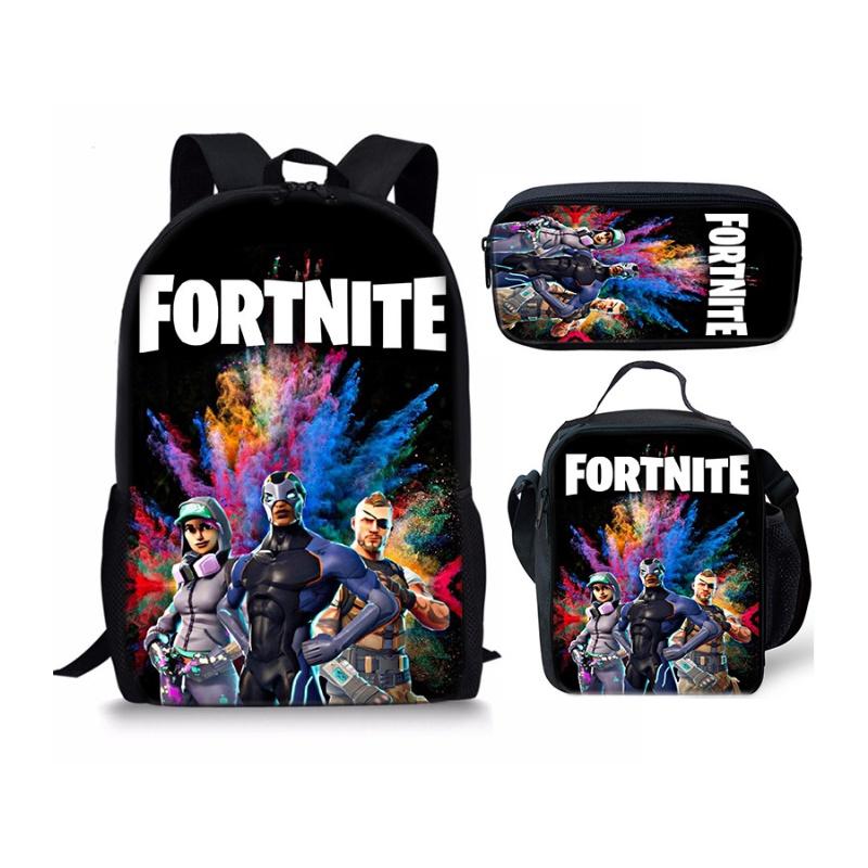 School Bag 3pcs Backpack Lunch Box And Pencil Bag Suitable Teenager For