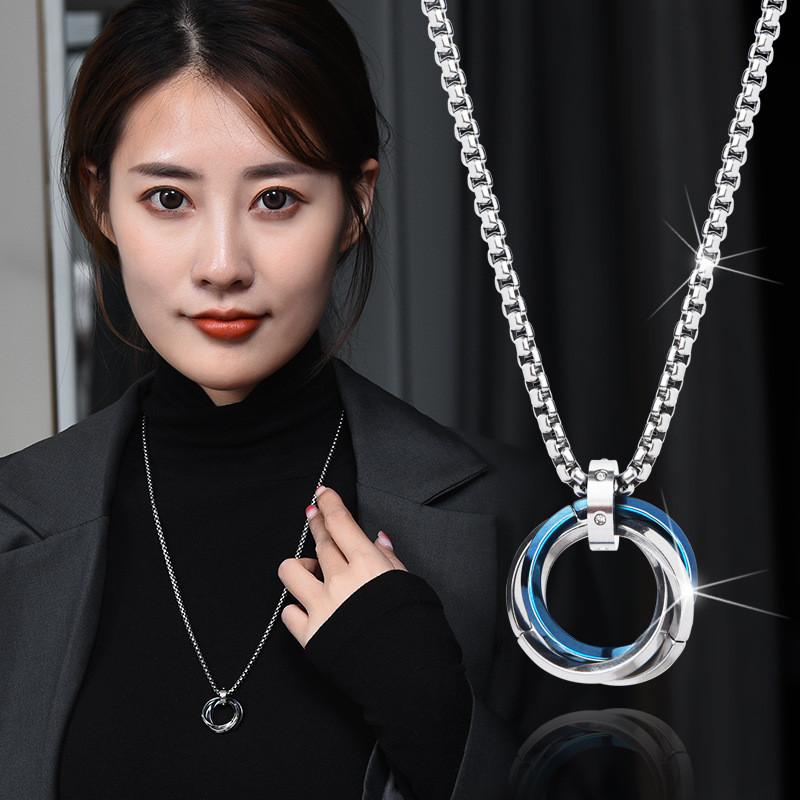 Trendy Titanium Steel Necklace For Men And Women With Minimalist Geometric Design Ideal For Casual Wear And Gifts