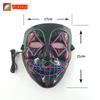 LED Killer Mask Halloween Dance Scary Theme Party Cosplay Costume Props LED Double Star Eyes Mask Glowing Colorful Creepy Mask
