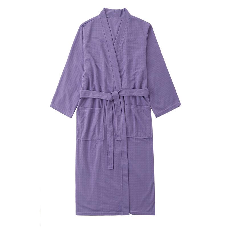 Unisex Quick-Dry Waffle Bathrobe - Lightweight, Absorbent, Ideal for Spa & Sauna