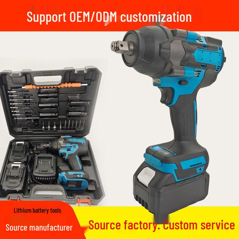 Portable High Torque Lithium Battery Impact Wrench with Electric Brushed Motor