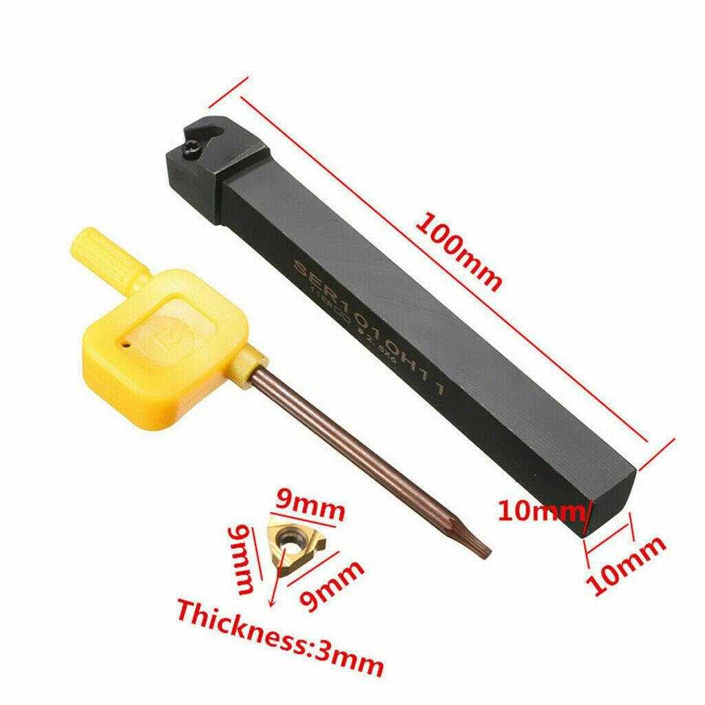 10 Stück 11ER AG60 Gewindeeinsatz + SER1010H11 10mm Drehbank CNC Schneidwerkzeughalter